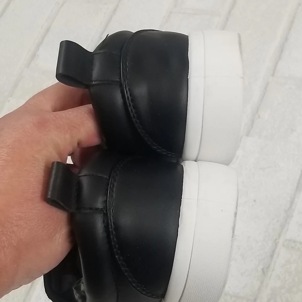 Maurices Black and White Slip-On Sneakers
